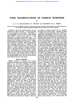 toxic manifestations of osmium tetroxide
