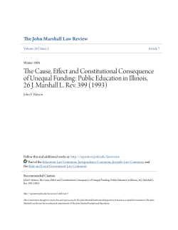 The Cause, Effect and Constitutional Consequence of Unequal
