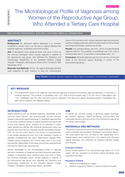 The Microbiological Profile of Vaginosis among Women of