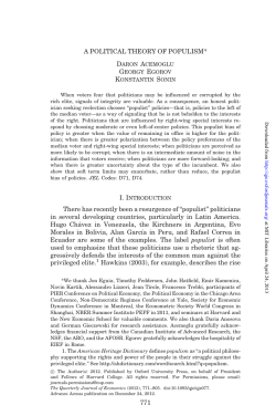 A Political Theory of Populism