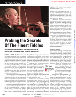 Probing the Secrets Of The Finest Fiddles