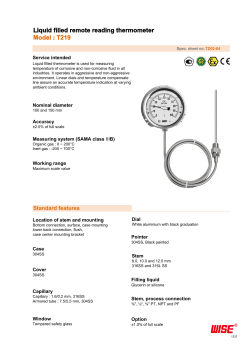 Liquid filled remote reading thermometer Model : T219