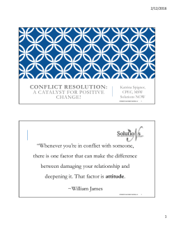 CONFLICT RESOLUTION: “Whenever you`re in conflict with