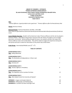 Thomas Jefferson Lesson Module