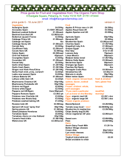 fruit and vegetable price guide.