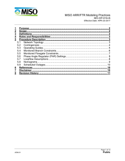 ARR-FTR Modeling Practices Procedure