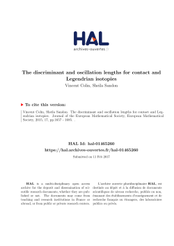 The discriminant and oscillation lengths for contact and
