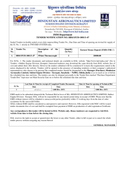IMM Department - Hindustan Aeronautics Limited