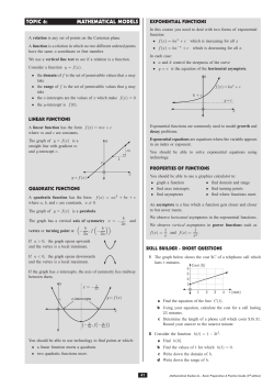 topic 6: mathematical models