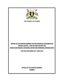 the republic of uganda report of the auditor
