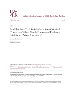 Available Post-Trial Relief After a State Criminal Conviction When
