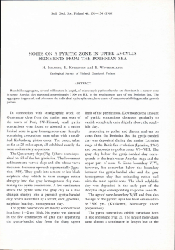 notes on a pyritic zone in upper ancylus sediments from the