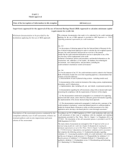 PART 2 Model approval Date of the last update of information in this