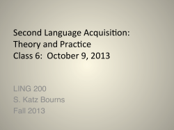 LING 200 Class 6 2013