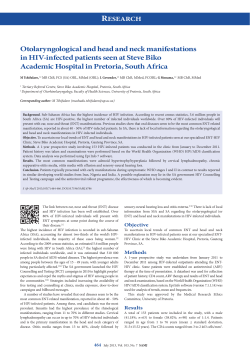 Otolaryngological and head and neck manifestations in HIV