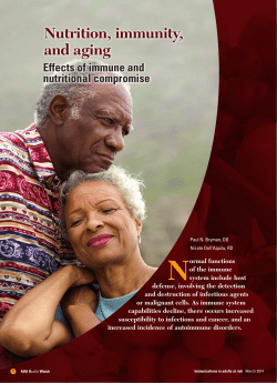 Nutrition, immunity, and aging