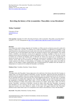 Rewriting the history of the tyrannicides: Thucydides versus
