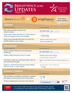 BrightSpace by D2L New Features Document