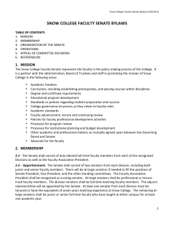 SNOW COLLEGE FACULTY SENATE BYLAWS