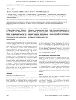 Blood platelets contain tumor-derived RNA biomarkers