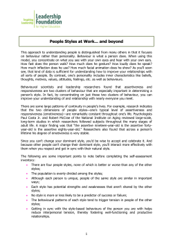 People Styles at Work... and beyond