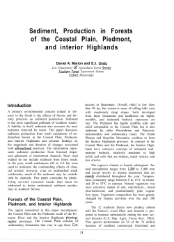 Sediment, Production in Forests of the Coastal Plain, Piedmont, and