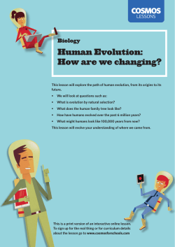 Human Evolution: How are we changing?