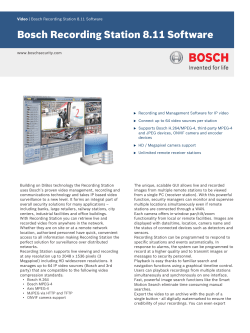 Bosch Recording Station 8.11 Software - Guard