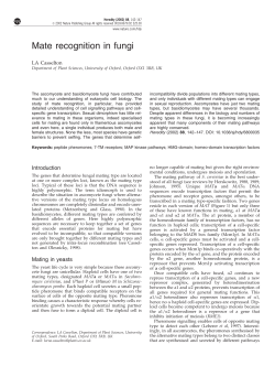 Mate recognition in fungi