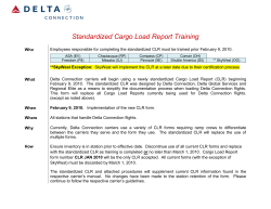 Standardized Cargo Load Report Training