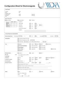 Configuration-Sheet for Electromagnets