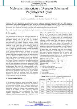 Molecular Interactions of Aqueous Solution of Polyethylene Glycol