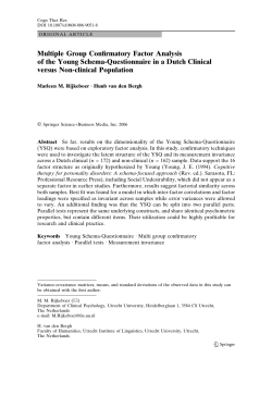 Multiple Group Confirmatory Factor Analysis of the