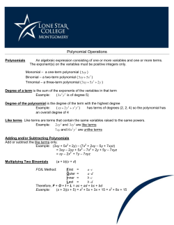 Polynomial Operations