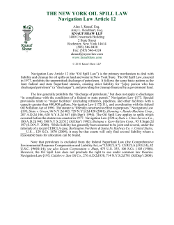 THE NEW YORK OIL SPILL LAW Navigation Law