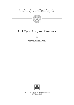 Cell Cycle Analysis of Archaea