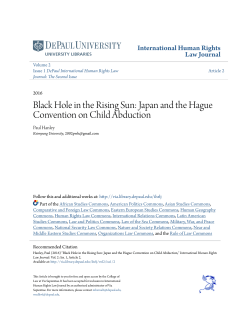 Black Hole in the Rising Sun: Japan and the Hague Convention on