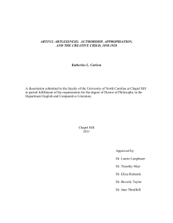 ARTFUL ARTLESSNESS - The University of North Carolina at