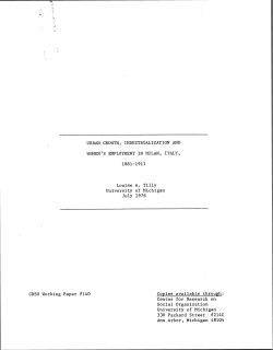 URBAN GROWTH, INDUSTRIALIZATION AND