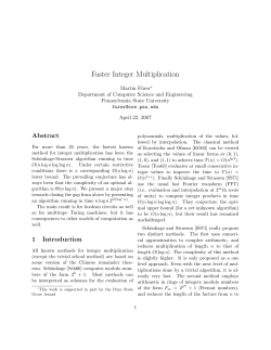 Faster Integer Multiplication