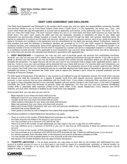 Debit Card Agreement