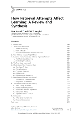 How Retrieval Attempts Affect Learning: A Review and Synthesis