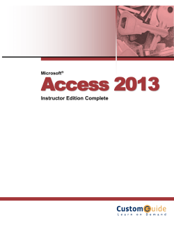 Access 2013 - the University of Salford