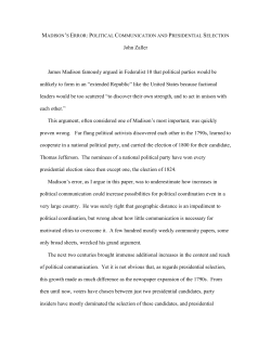 madison`s error: political communication and presidential selection