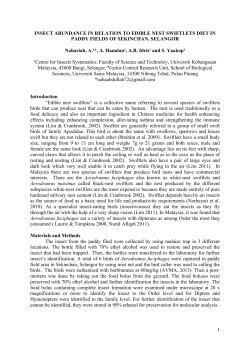 INSECT ABUNDANCE IN RELATION TO EDIBLE NEST SWIFTLETS