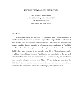 1 HESTENES` TETRAD AND SPIN CONNECTIONS Frank