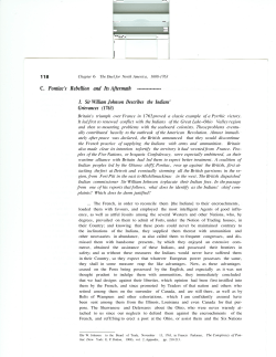 ---I C. Pontiac`s Rebellion and ItsAftermath ---------------