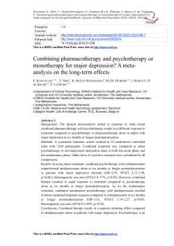 Combining pharmacotherapy and psychotherapy or