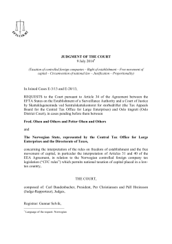 JUDGMENT OF THE COURT 9 July 2014 In Joined Cases E