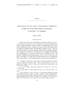 NOTE THE ROOT OF ALL EVIL: EXPANDING CRIMINAL LIABILITY